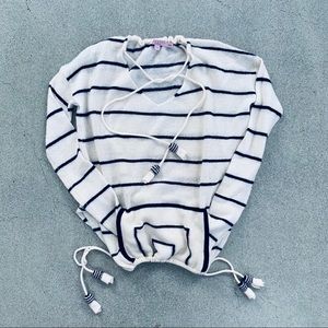 Long Sleeve V-Neck Sweater with Ties